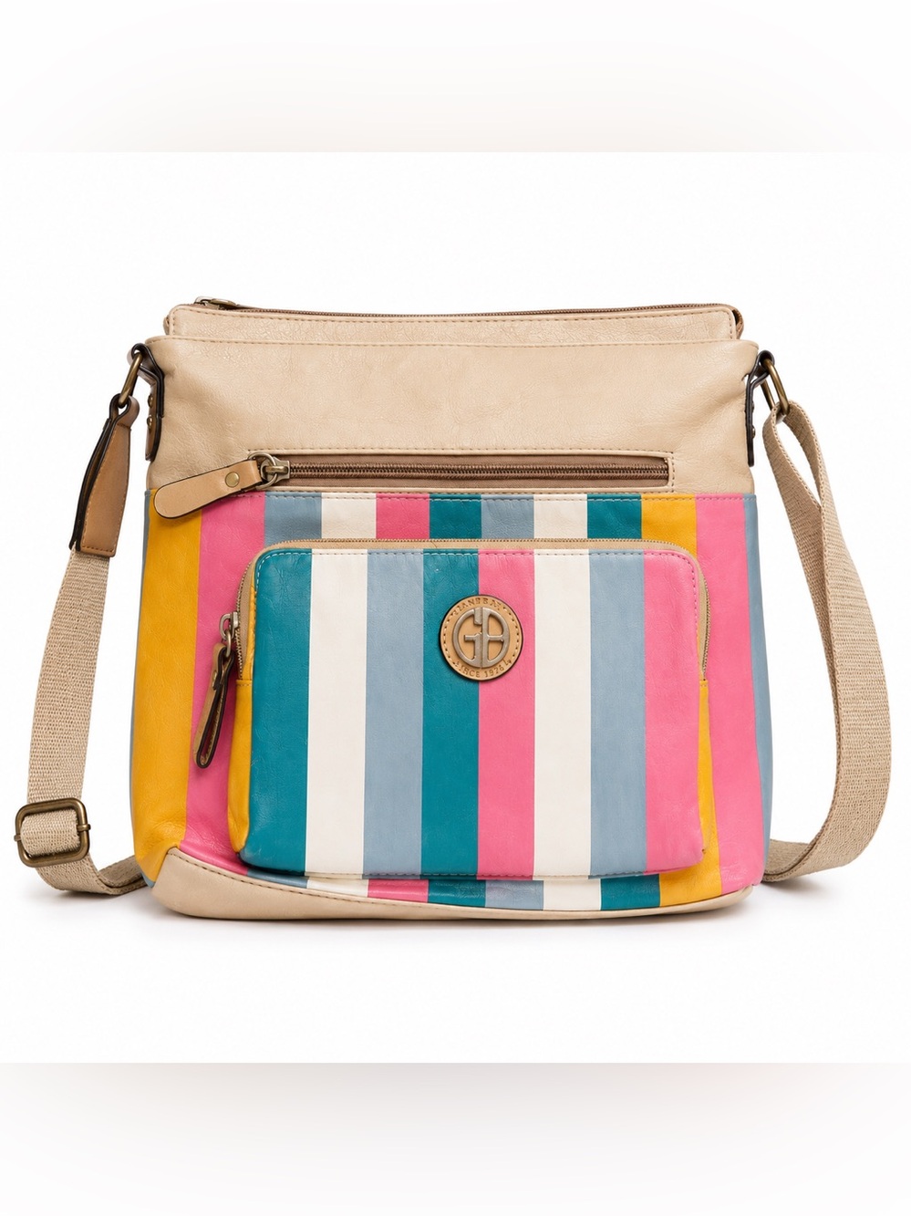 Striped Canvas Crossbody Bag in Multicolor